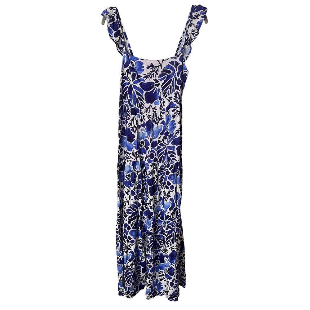 Kenny Flowers The Napa Resort Dress with Ruffle Straps Size XS Blue Floral - Picture 5 of 9